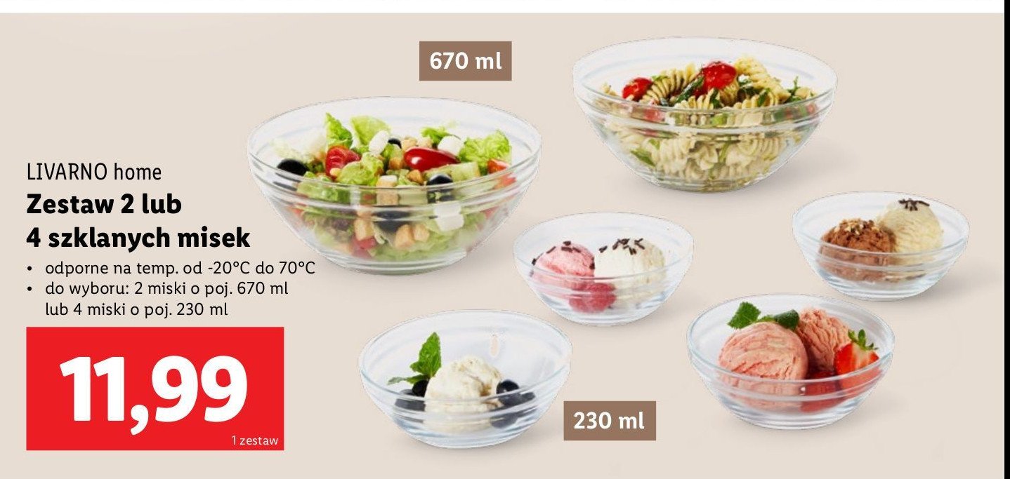 Miseczki 670 ml LIVARNO HOME promocja w Lidl