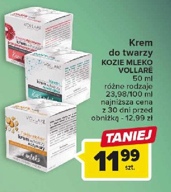 Krem do twarzy kozie mleko odżywczy Vollare promocja