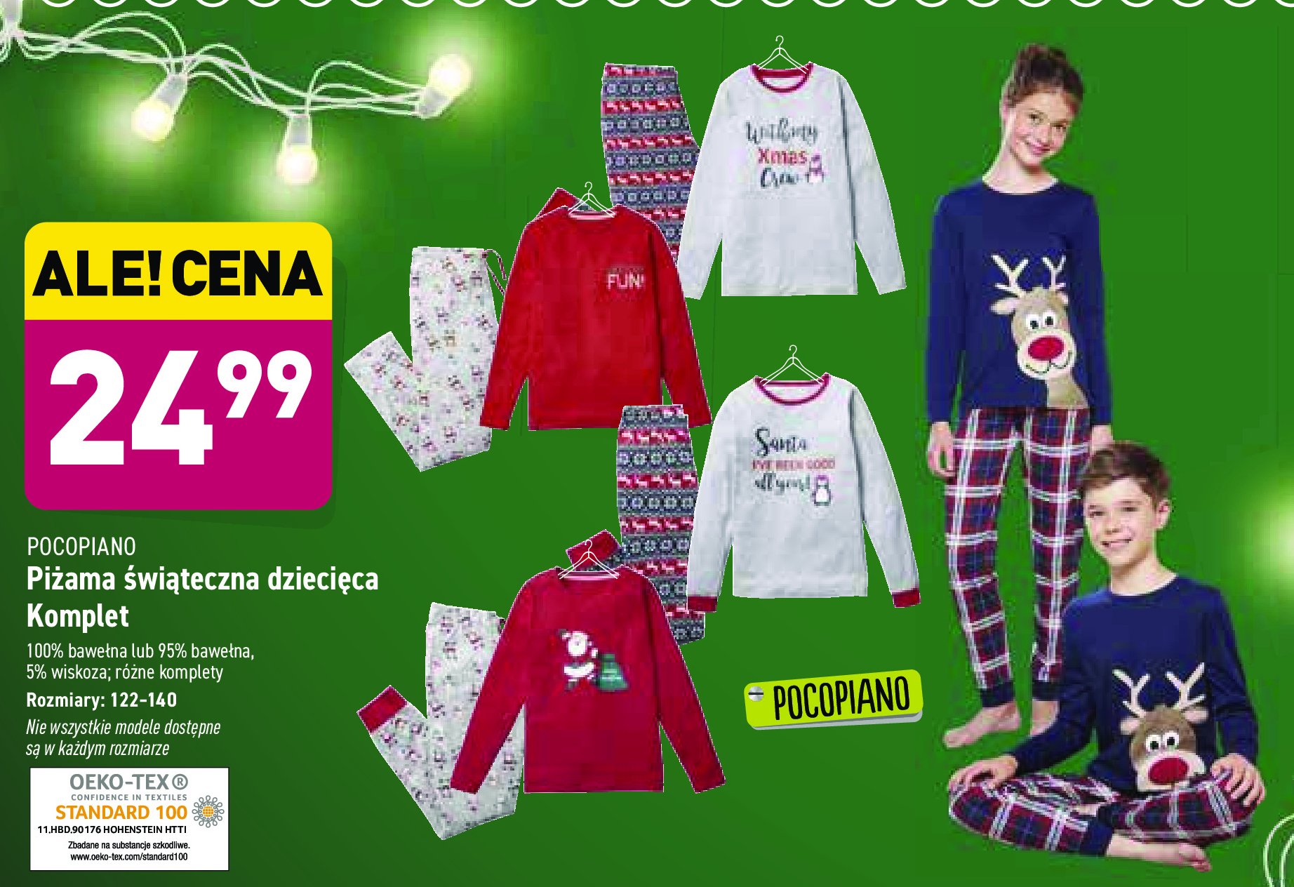 Piżama świąteczna 122-140 Pocopiano promocja