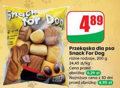 Przekąska dla psa Snack For Dog różne rodzaje, 200 g promocja w Dino