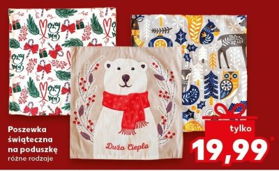 Poszewka świąteczna na poduszkę różne rodzaje promocja w Kaufland