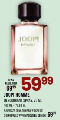 JOOP! HOMME dezodorant spray promocja w Drogerie Natura