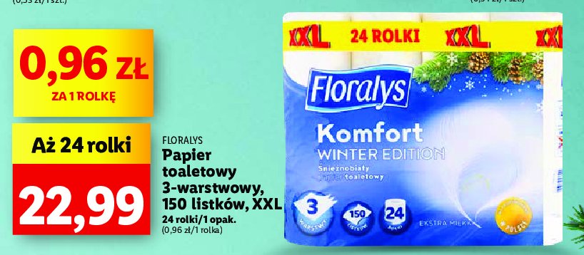 Papier toaletowy klasyczny bia艂y Floralys promocja