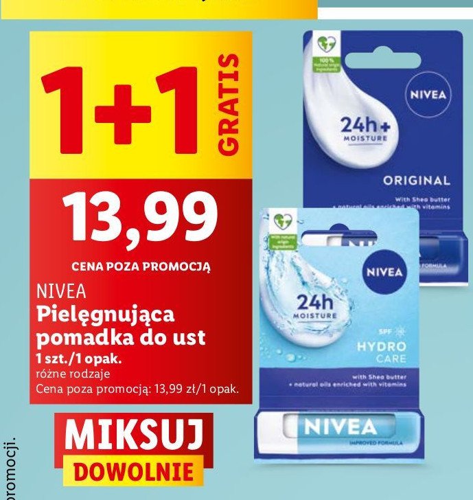 Pomadka do ust hydro care Nivea promocja w Lidl