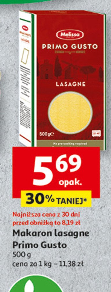 Makaron lasagne Melissa primo gusto promocja w Auchan