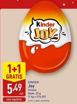 Jajko Kinder Joy 1+1 GRATIS promocja w Aldi