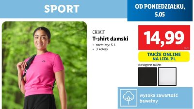 T-shirt damski sportowy s-l Crivit promocja