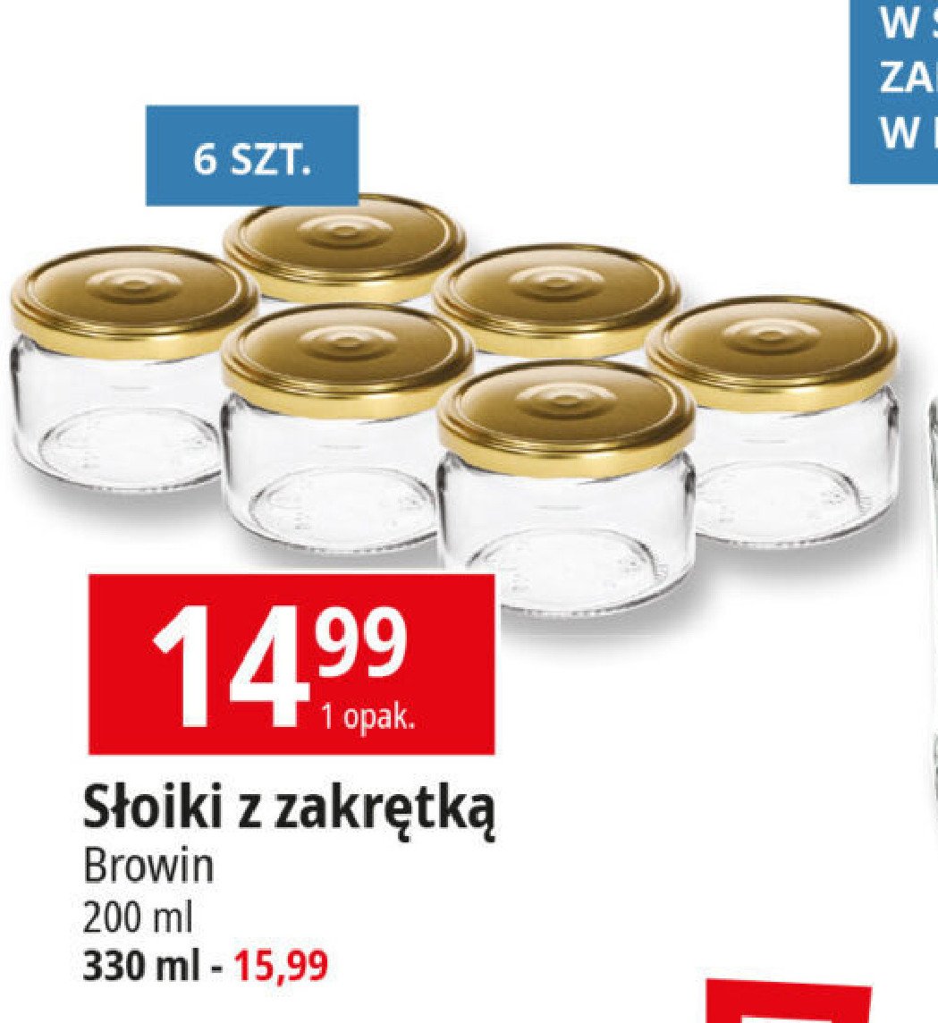 Słoiki z zakrętkami 330 ml Browin promocja