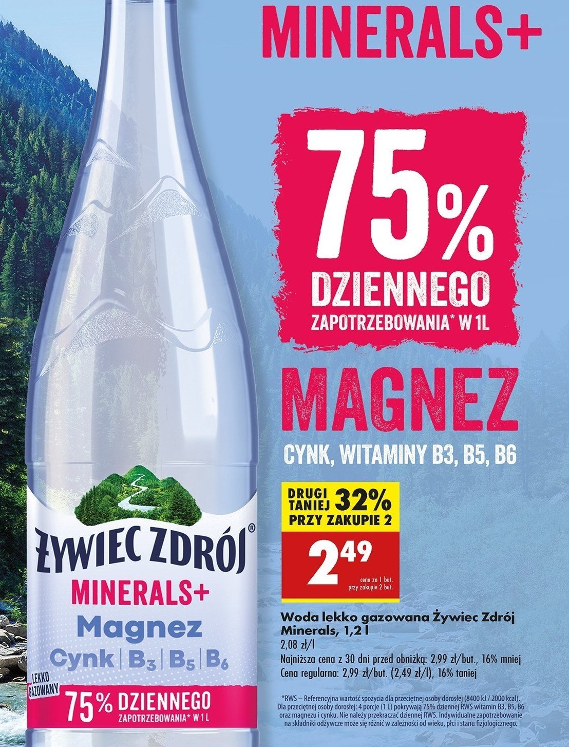 Woda lekko gazowana 呕ywiec zdr贸j minerals+ promocja