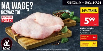 Ćwiartka tylna z kurczaka promocja w Biedronka