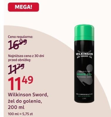 Żel do golenia Wilkinson Sword, 200 ml promocja w Rossmann
