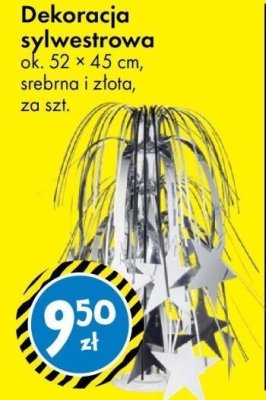 Dekoracja sylwestrowa srebrna i złota promocja w Tedi