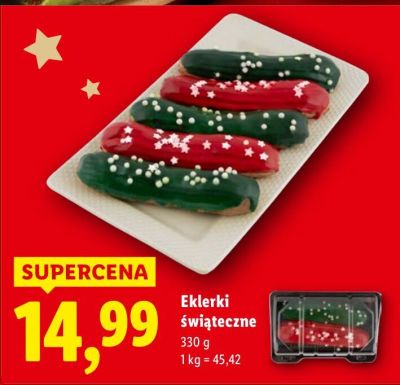 Eklerki świąteczne promocja w Lidl