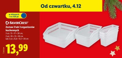Zestaw 2 lub 3 organizerów kuchennych SilverCrest promocja w Lidl