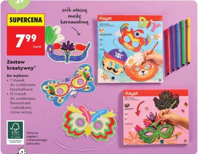 Zestaw kreatywny - maski do ozdabiania promocja w Biedronka