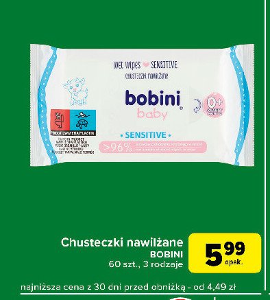 Chusteczki wilgotne sensitive Bobini baby promocja