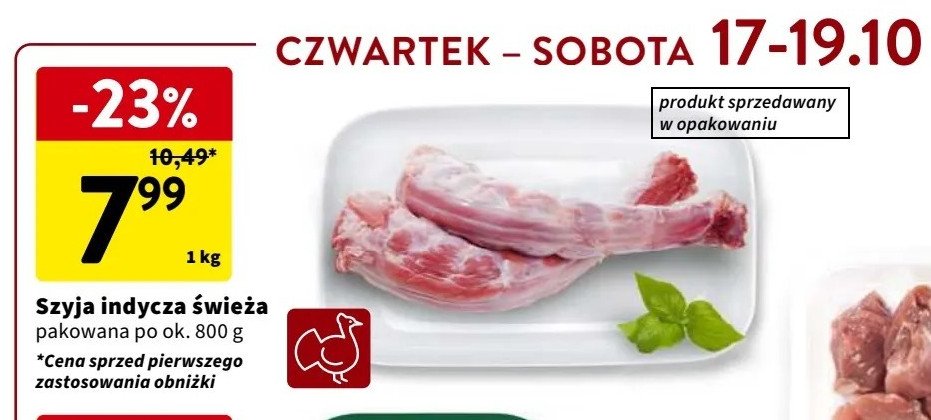 Szyje z indyka Intermarche dobre z farmy promocja w Intermarche