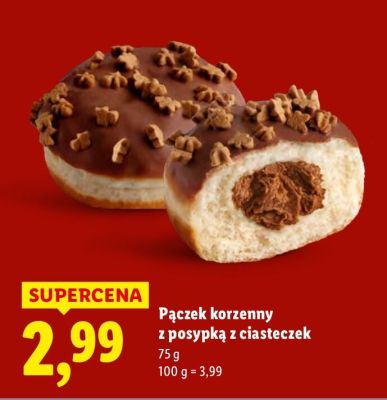 Pączek korzenny z posypką z ciasteczek promocja w Lidl