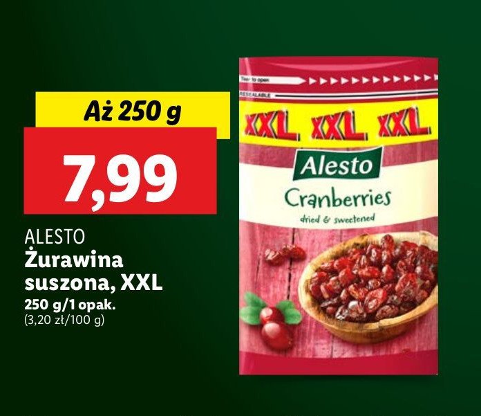 Żurawina suszona Alesto promocja