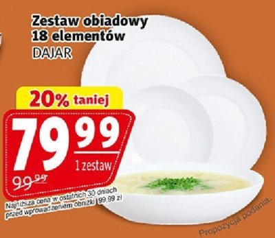 Zestaw obiadowy 18 elementów Dajar promocja w Prim Market