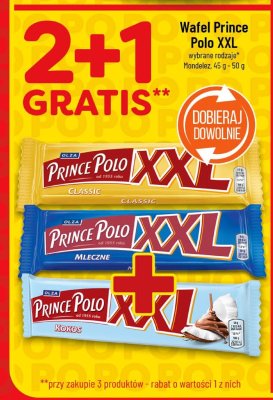 Wafel Prince Polo XXL wybrane rodzaje 2+1 gratis promocja w POLOmarket