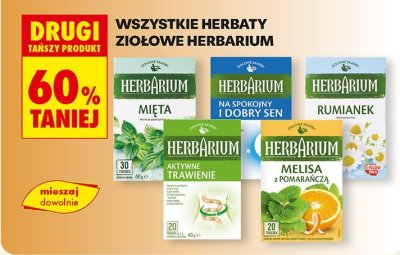 Herbata ziołowa Herbarium wszystkie rodzaje drugi -60% gratis promocja w Biedronka