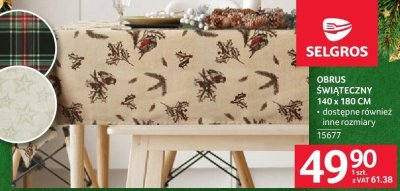 Obrus świąteczny 140 x 180 cm promocja w Selgros