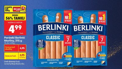 Parówki Berlinki 315 g promocja w Biedronka
