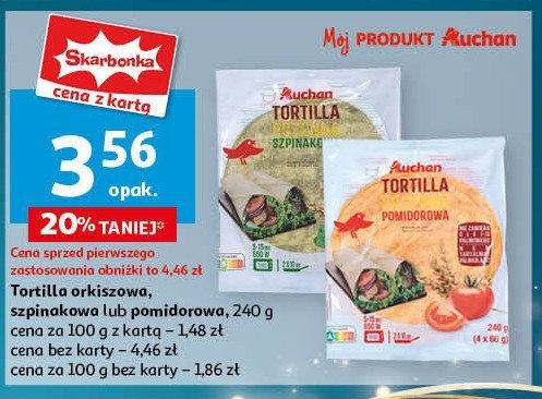 Tortilla szpinakowa Auchan promocja w Auchan