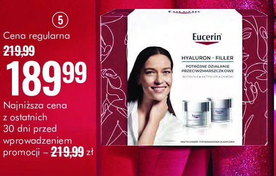 Zestaw w pudełku hyaluron filler: krem na dzień spf30 50 ml + krem na noc 50 ml EUCERIN promocja w Super-Pharm