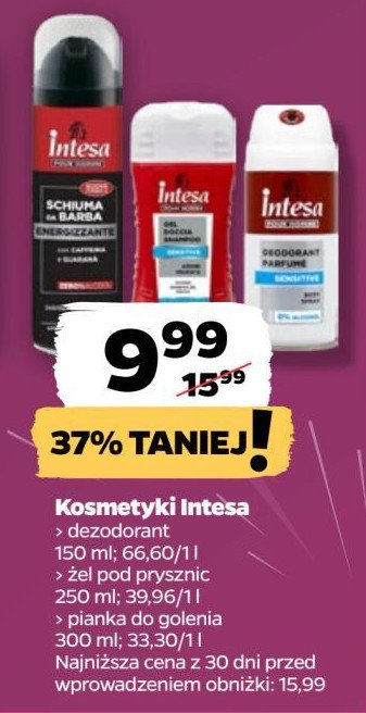 Żel pod prysznic z szamponem Intesa pour homme promocja w Netto