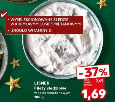 Filety śledziowe w sosie śmietanowym Lisner promocja w Kaufland