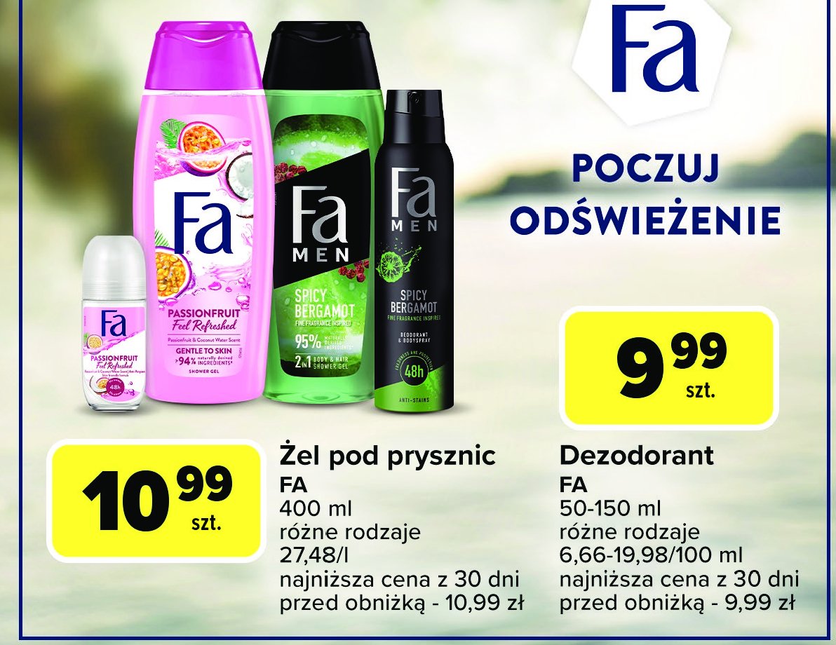 Żel pod prysznic Fa passionfruit promocja w Carrefour