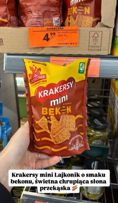 Krakersy mini o smaku bekonu Lajkonik promocja w Biedronka