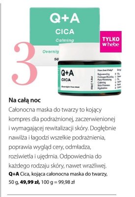 Maska do twarzy Q+A Cica promocja w Hebe