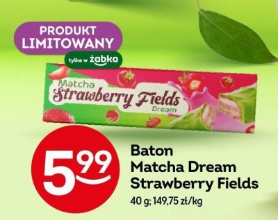 Baton Matcha Dream Strawberry Fields promocja w Żabka