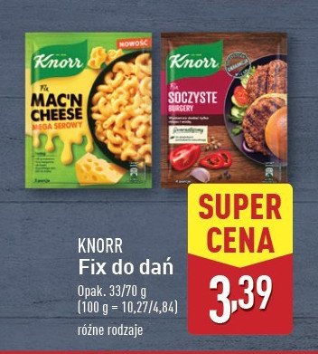 Soczyste burgery Knorr fix promocja w Aldi