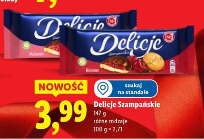 Ciastka Delicje Szampańskie promocja w Lidl