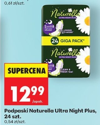 Podpaski Ultra Night Plus, 24 szt. promocja w Biedronka
