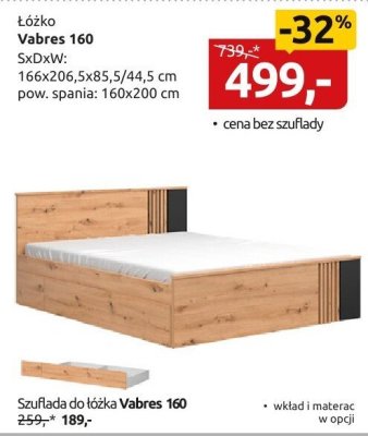 Łóżko Vabres 160 promocja w Black Red White