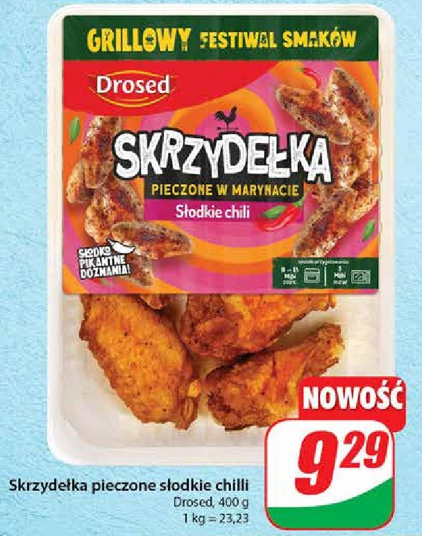 Skrzydełka pieczone w marynacie słodkie chilli Drosed promocja