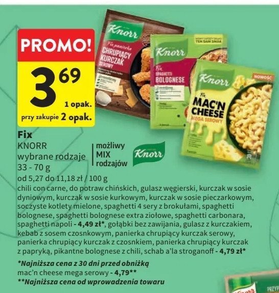 Chrupiący kurczak serowy Knorr fix promocja w Intermarche