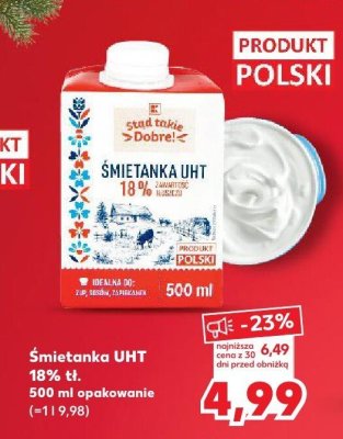 Śmietanka UHT 18% tł. promocja w Kaufland