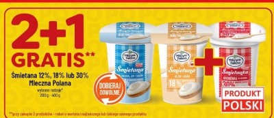 Śmietana 12%, 18% lub 30% Mleczna Polana wybrane rodzaje promocja w POLOmarket