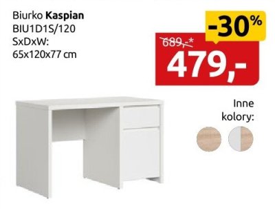 Biurko Kaspian BIU1D1S/120 Black Red White promocja w Black Red White