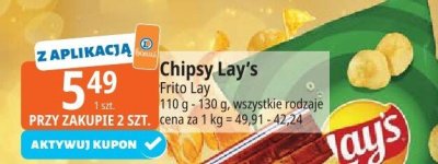 Chipsy wszystkie rodzaje Lay's promocja w Leclerc