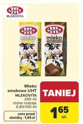 Mleko smakowe UHT MLEKOVITA waniliowe 200 ml promocja w Carrefour
