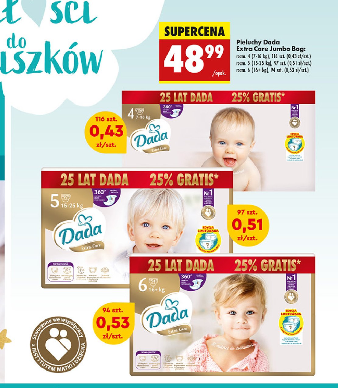 Pieluchy 5 Dada extra care promocja w Biedronka