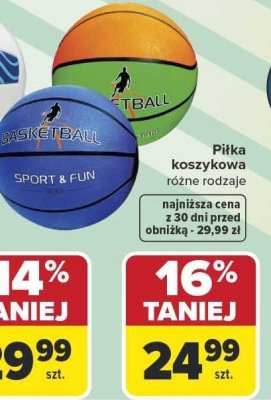 Piłka koszykowa różne rodzaje promocja w Carrefour