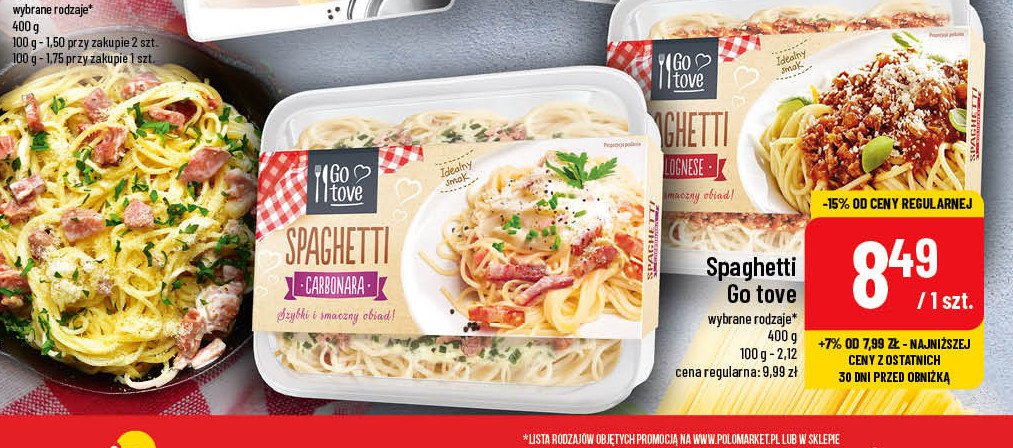 Spaghetti carbonara Gotove promocja